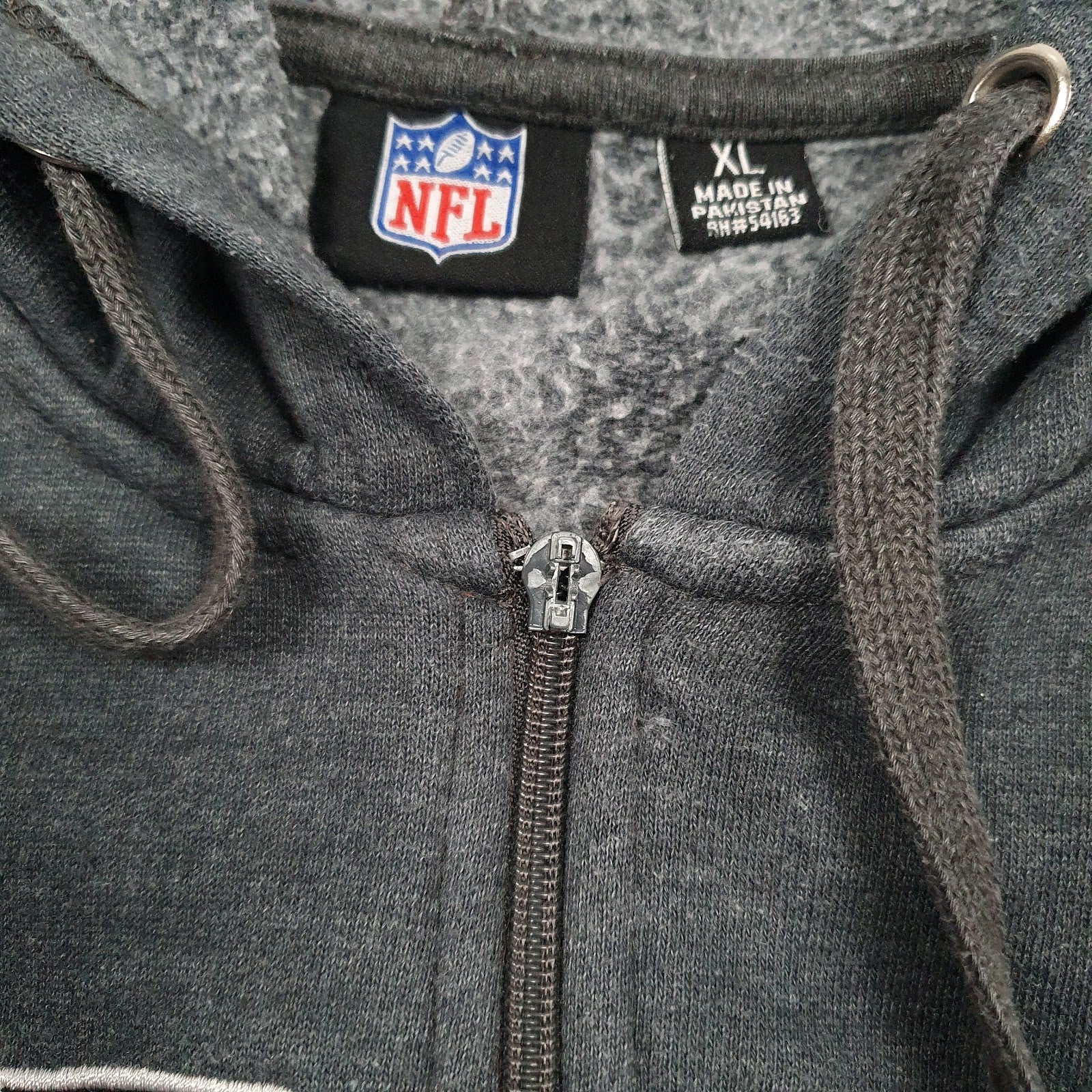 Mens Grey NFL Raiders Full Zip Jumper
