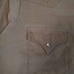 Mens Beige Lee Vintage 80s Cordoroy Western Pearl Snap  Shirt