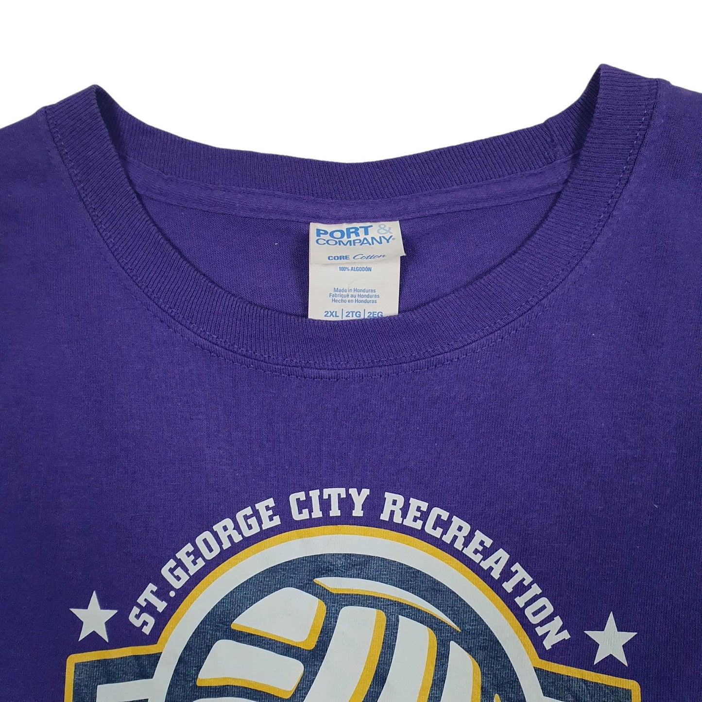 Mens Purple Port & Company Winter Indoor Handball Champions  T Shirt