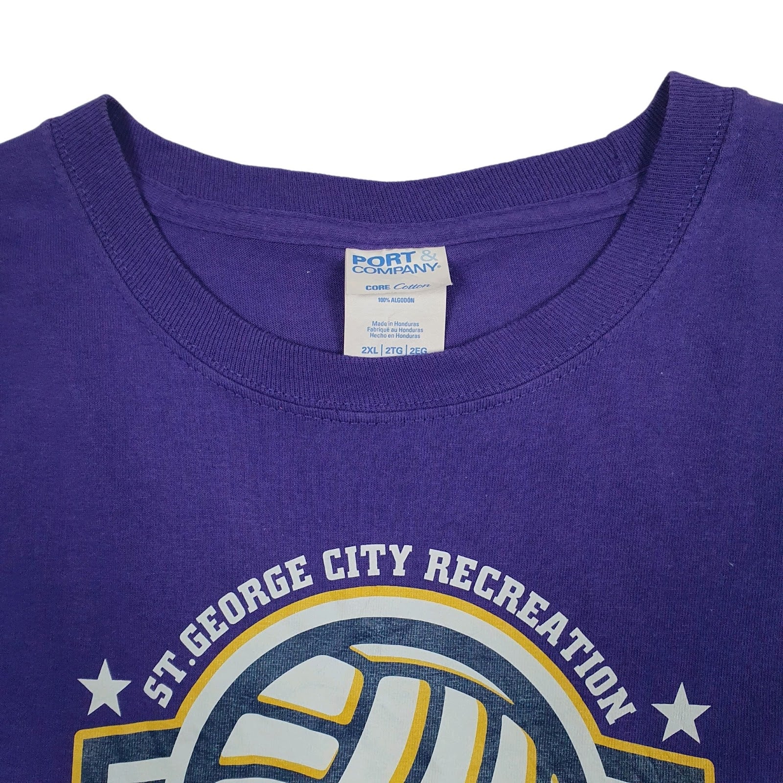 Mens Purple Port & Company Winter Indoor Handball Champions  T Shirt