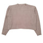 Womens Brown Unbranded Knit Cropped Oversized Crewneck Jumper