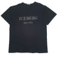Mens Black Iceberg Spellout Short Sleeve T Shirt