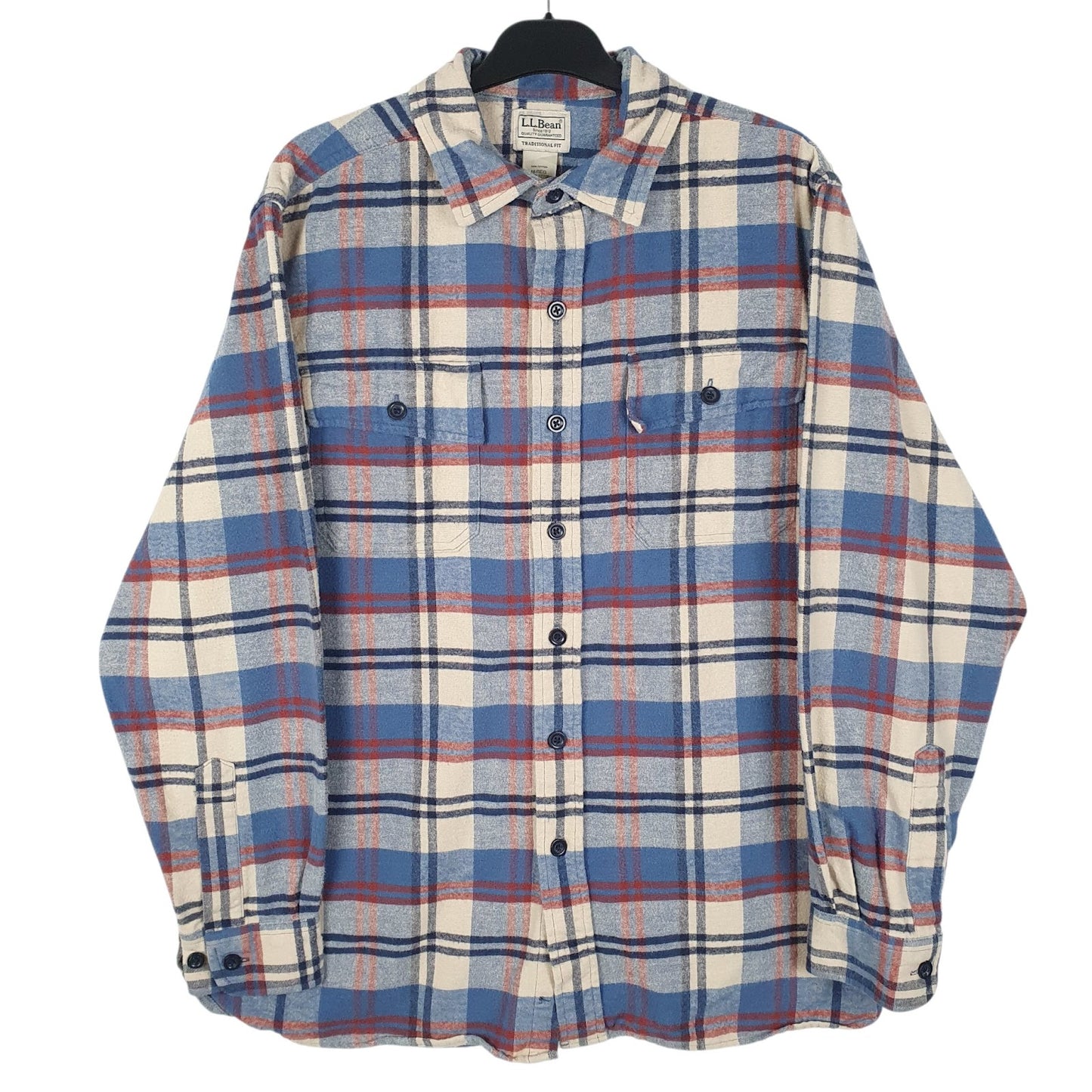 Mens Blue L.L.Bean Chamois Long Sleeve Shirt