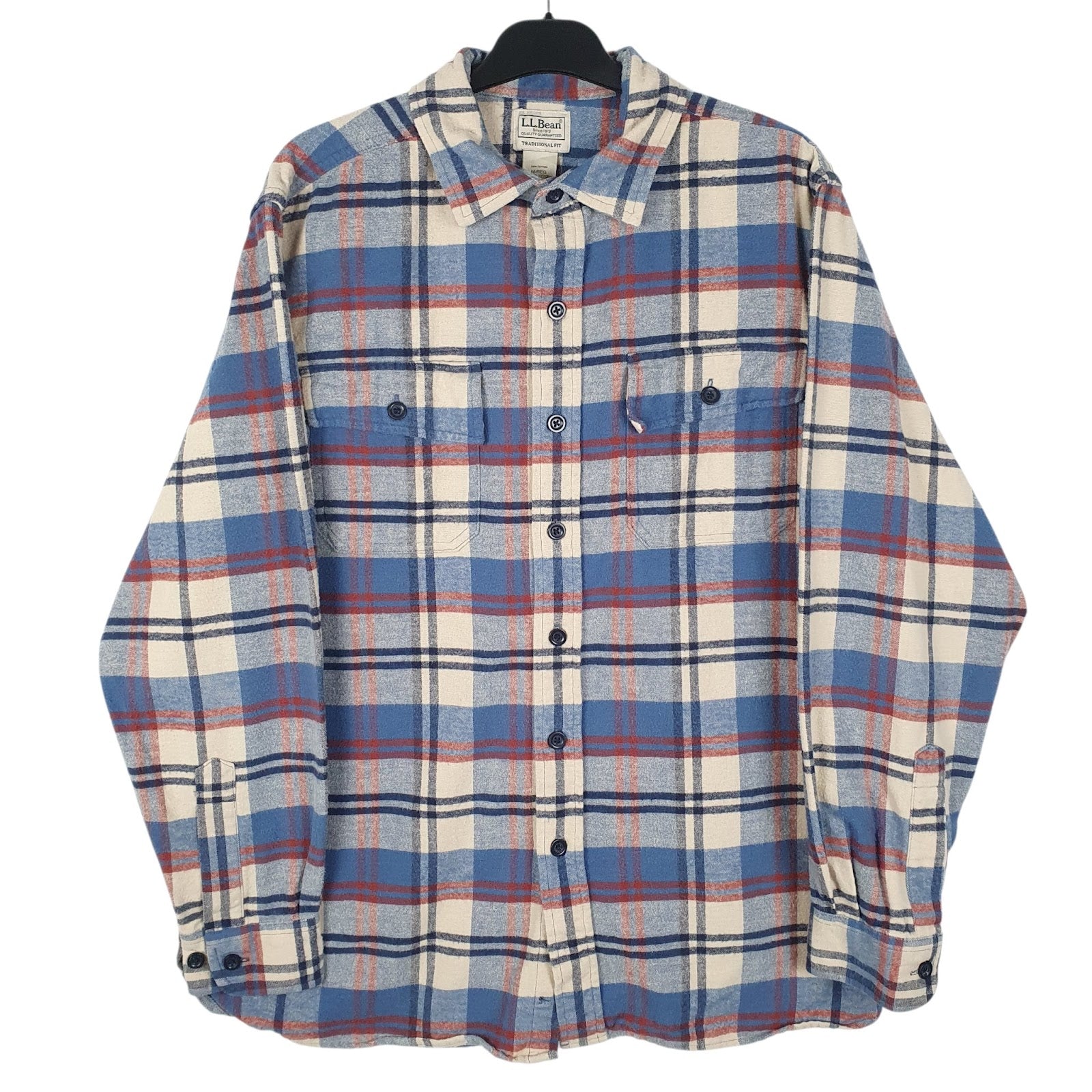 Mens Blue L.L.Bean Chamois Long Sleeve Shirt