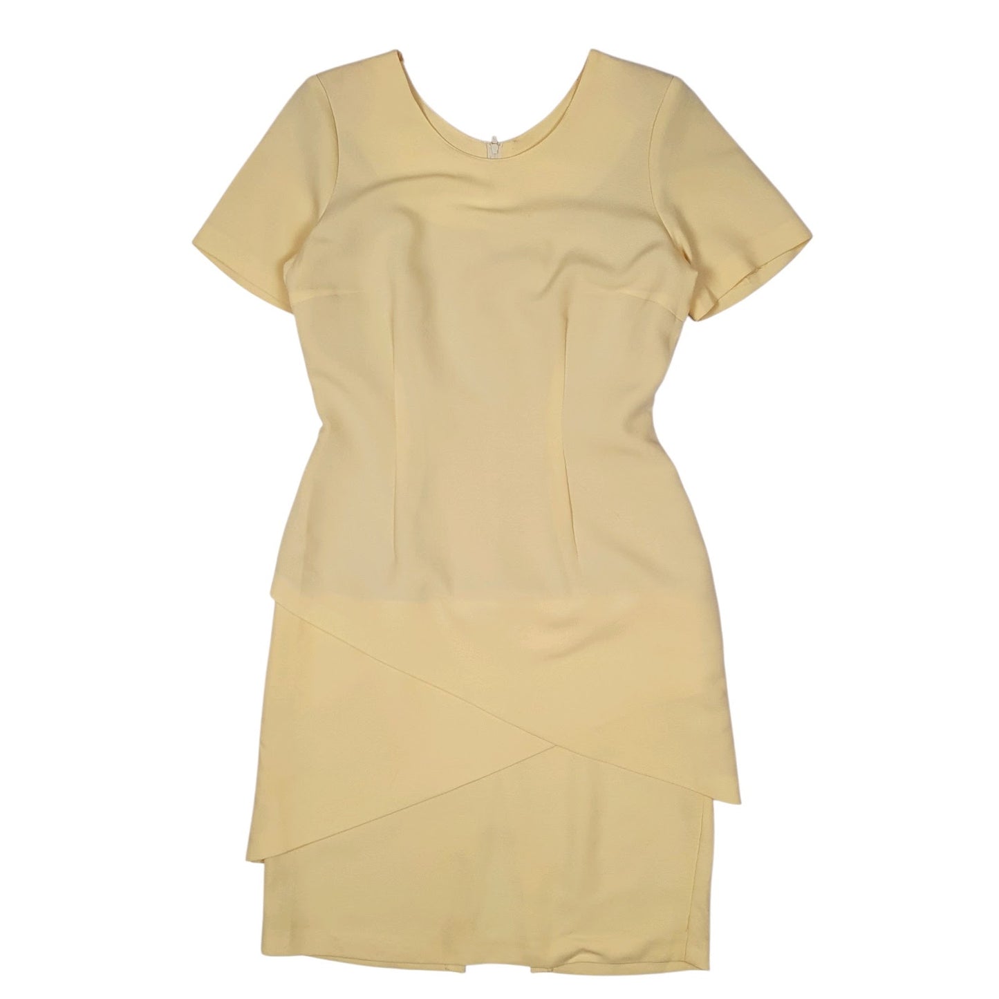Womens Yellow Unbranded Fitted Office Short Sleeve Dress