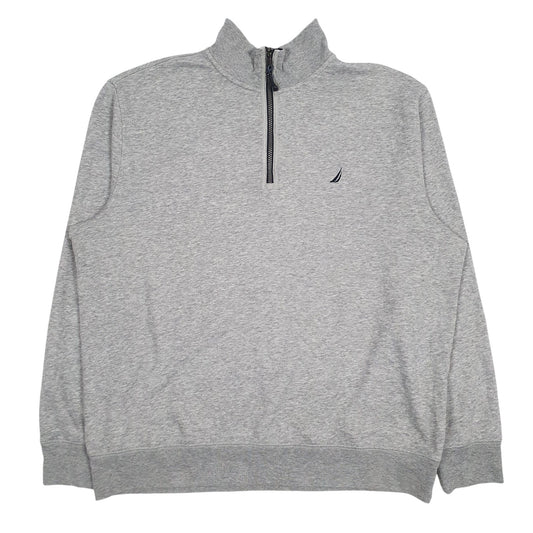 Mens Grey Nautica  Quarter Zip Jumper