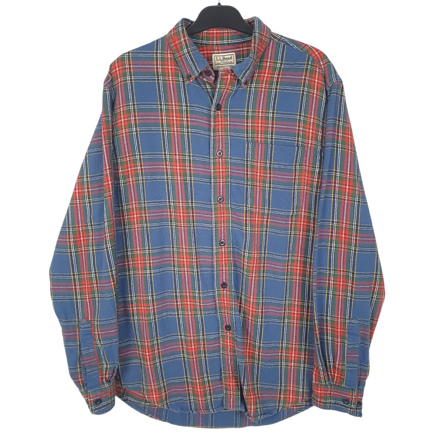 Mens Blue L.L.Bean Flannel Long Sleeve Shirt