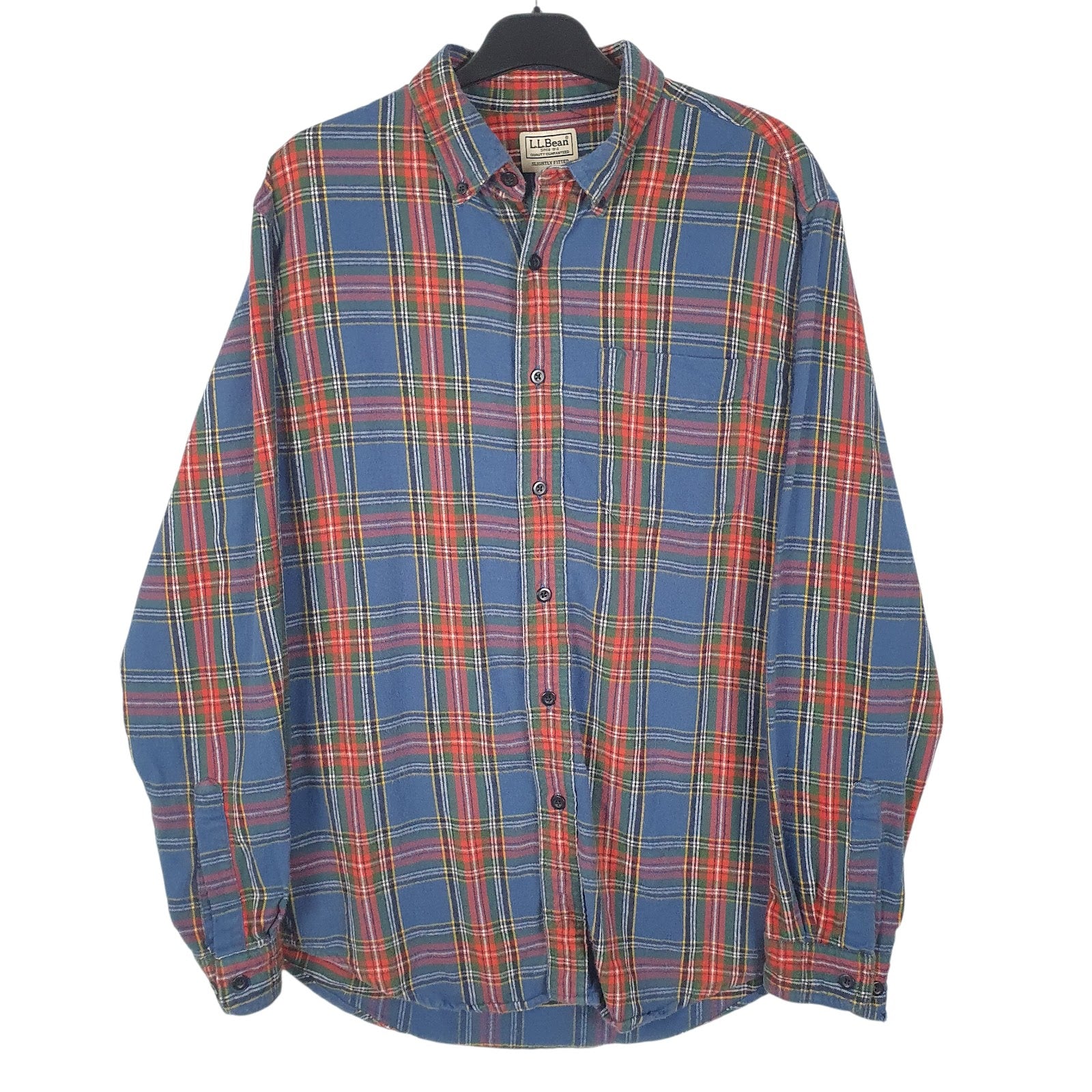 Mens Blue L.L.Bean Flannel Long Sleeve Shirt