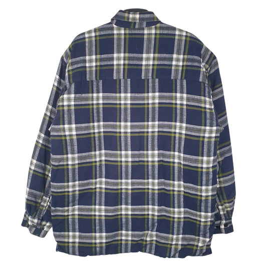 Mens Navy Glen Scotney Flannel  Coat