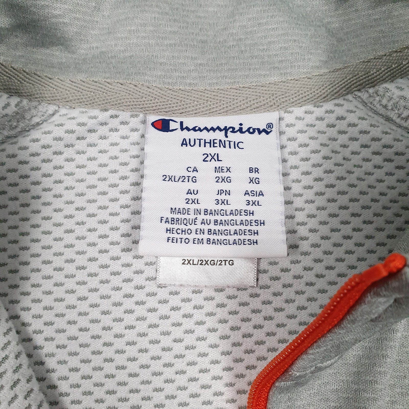 Mens Grey Champion Clemson Active Wear Quarter Zip Jumper