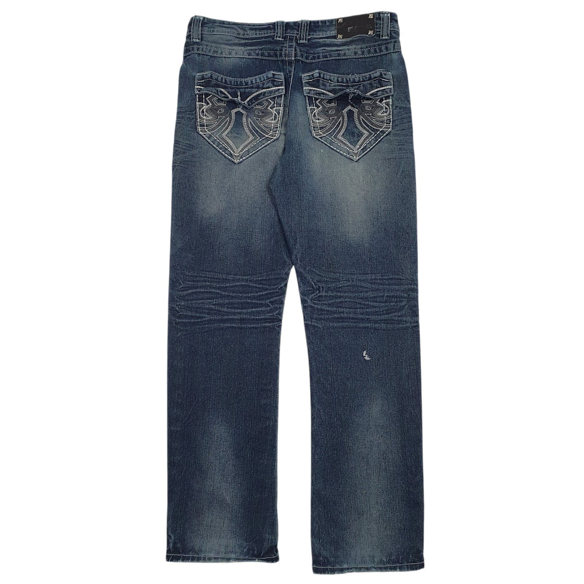 Mens Blue Black Distressed  Jeans