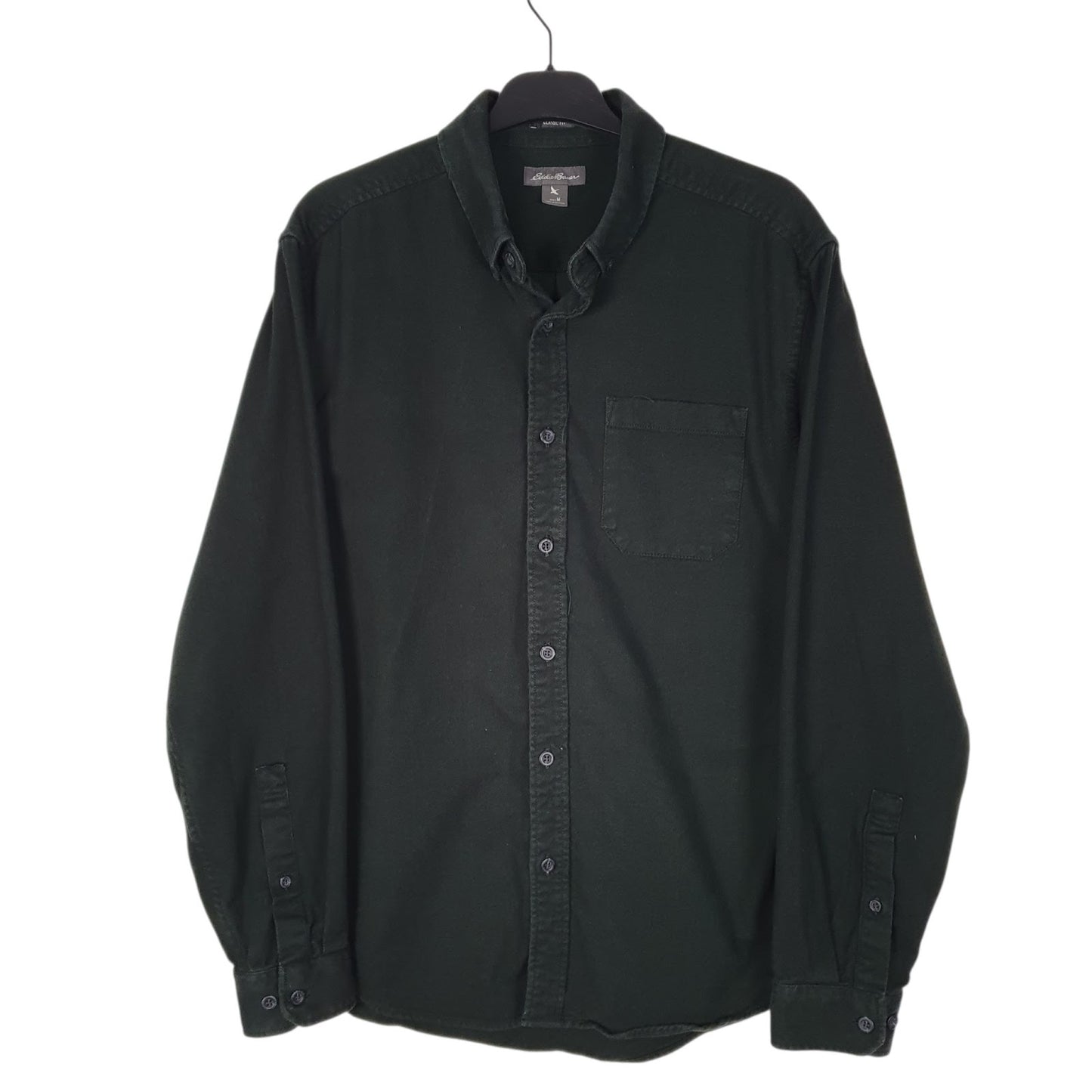 Mens Green Eddie Bauer Thick Flannel Long Sleeve Shirt
