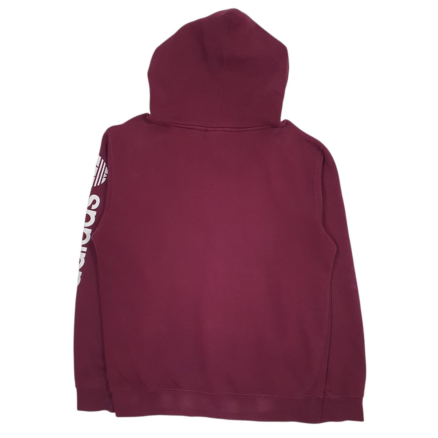 Mens Burgundy Adidas Spellout Hoodie Jumper