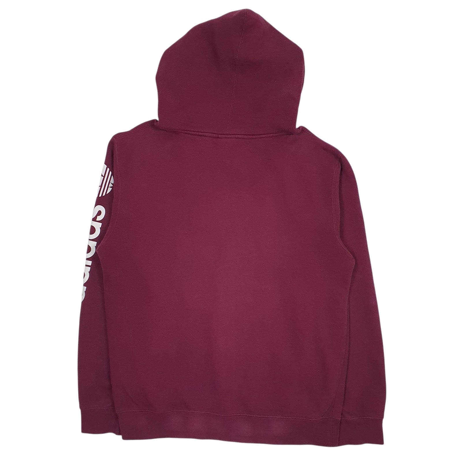 Mens Burgundy Adidas Spellout Hoodie Jumper