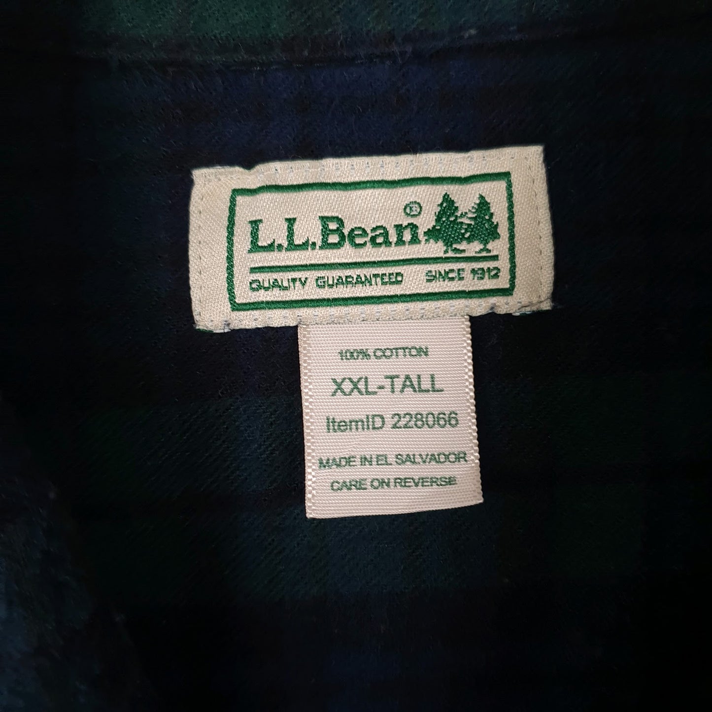 Mens Navy L.L.Bean Flannel  Shirt