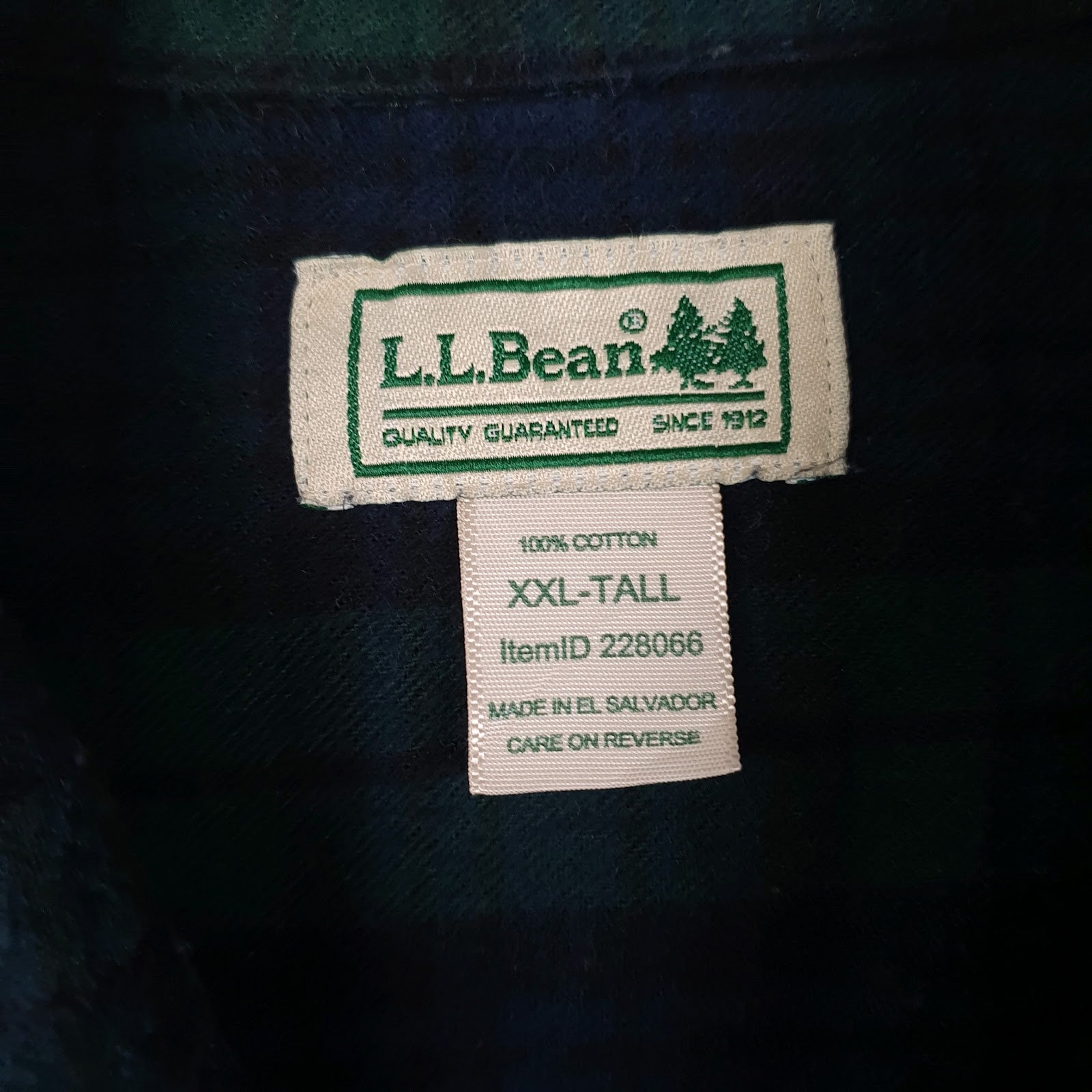 Mens Navy L.L.Bean Flannel  Shirt
