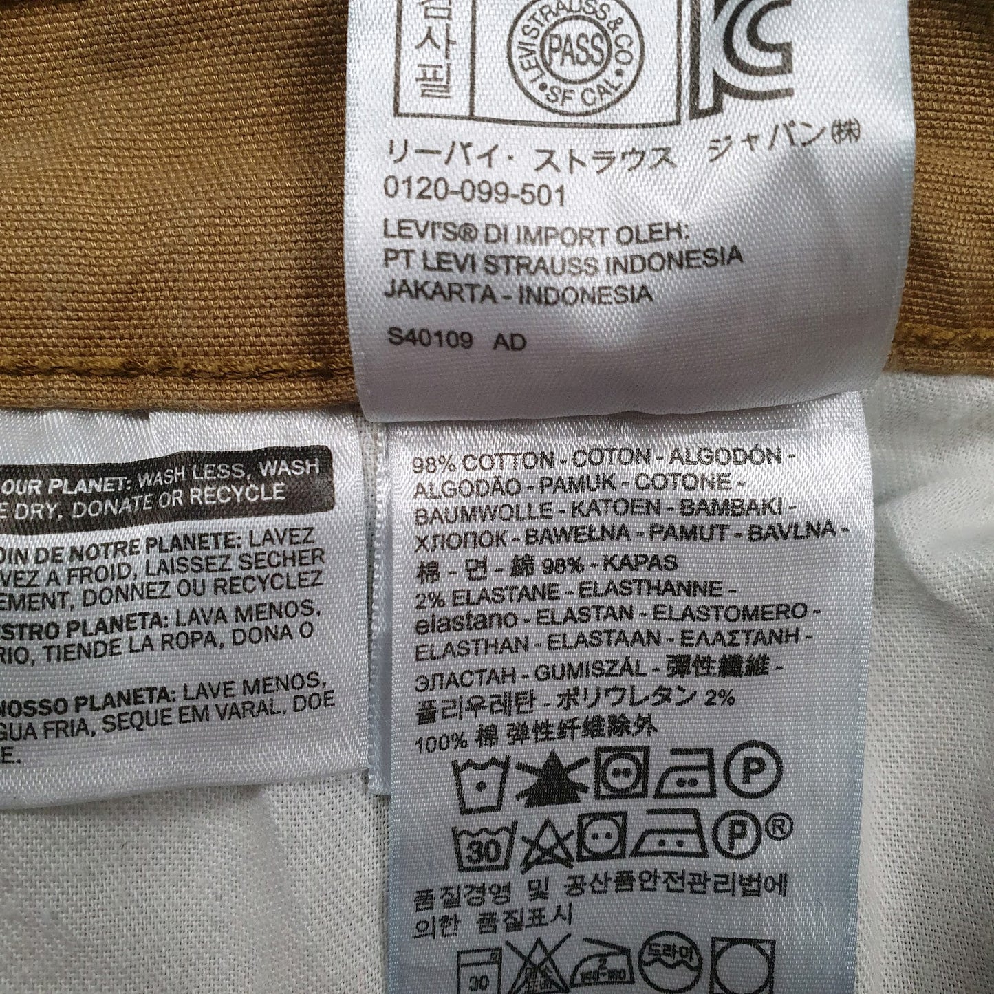Mens Brown Levis Workwear  Jeans