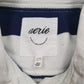 Womens White Aerie Rugby Crewneck Polo Shirt