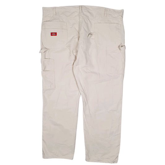 Mens White Dickies Painter  Trousers