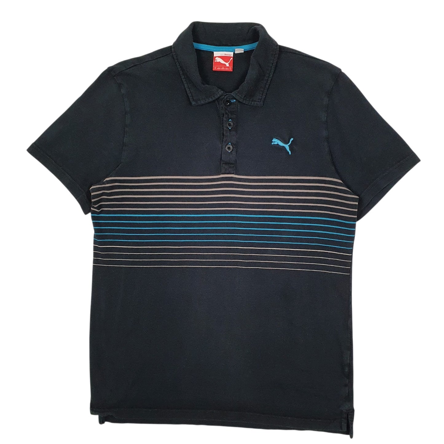 Mens Navy Puma  Short Sleeve Polo Shirt