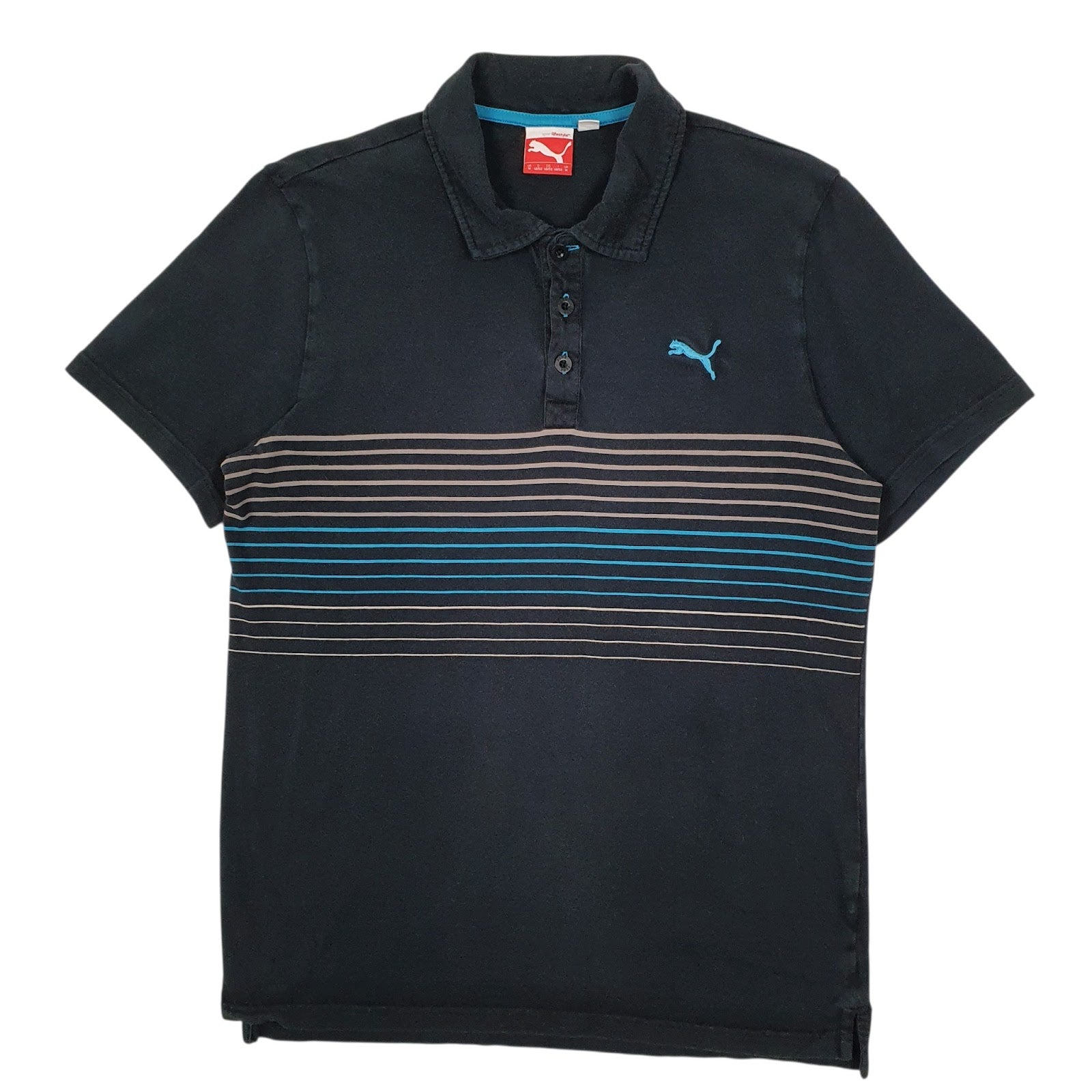 Mens Navy Puma  Short Sleeve Polo Shirt