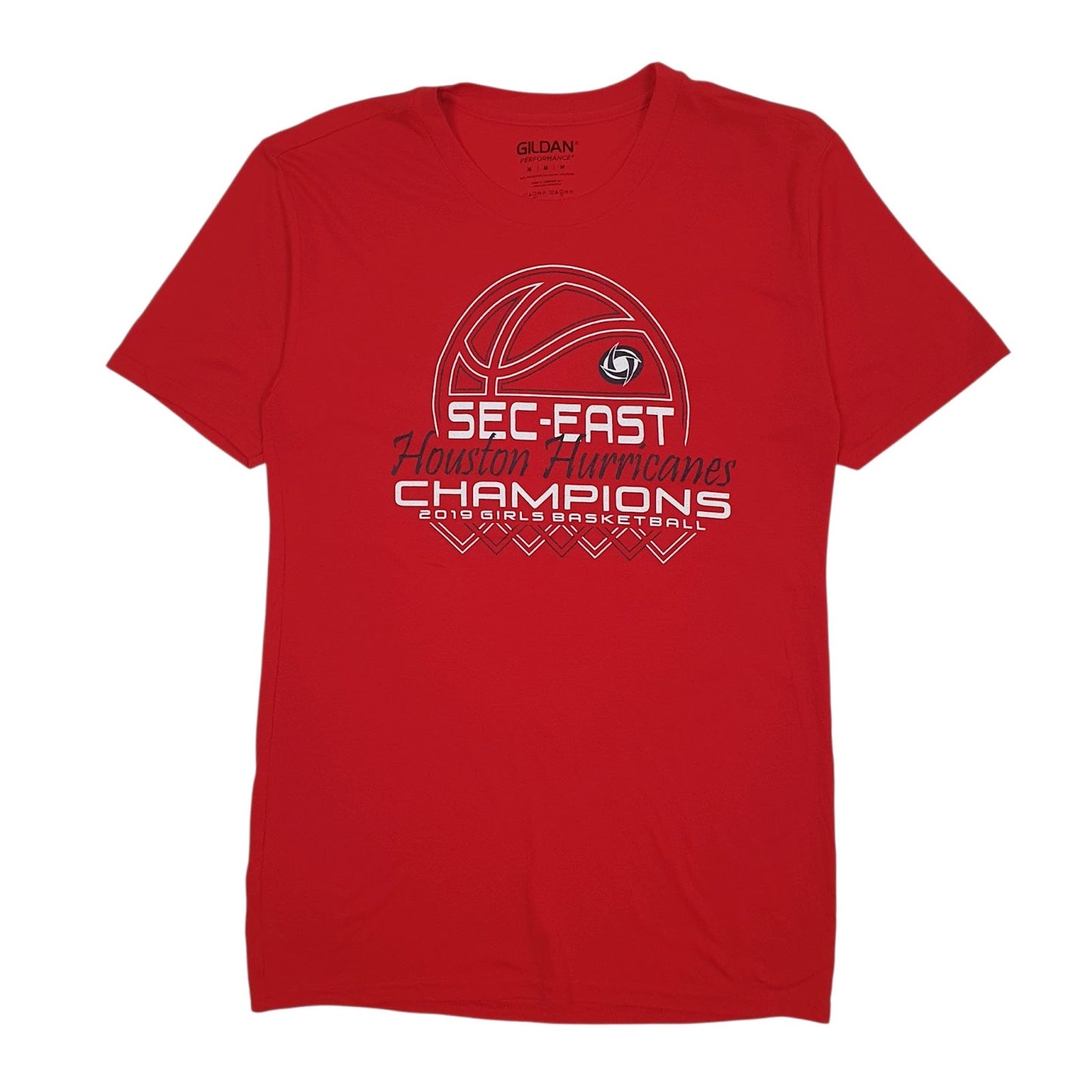 Womens Red Gildan Houston Hurricanes Girls Basketball Short Sleeve T Shirt