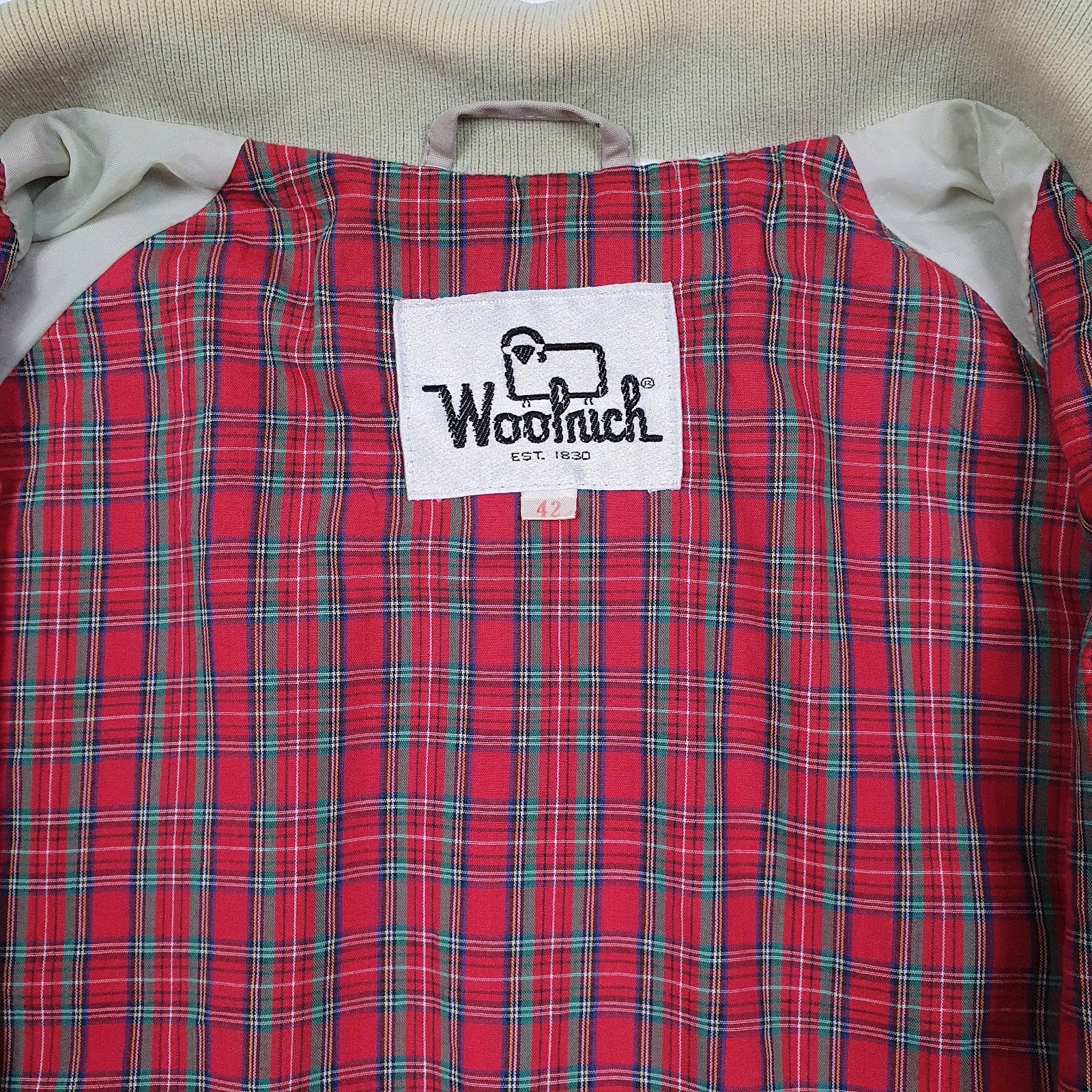 Mens Beige Woolrich Vintage 1970s Windbreaker  Coat