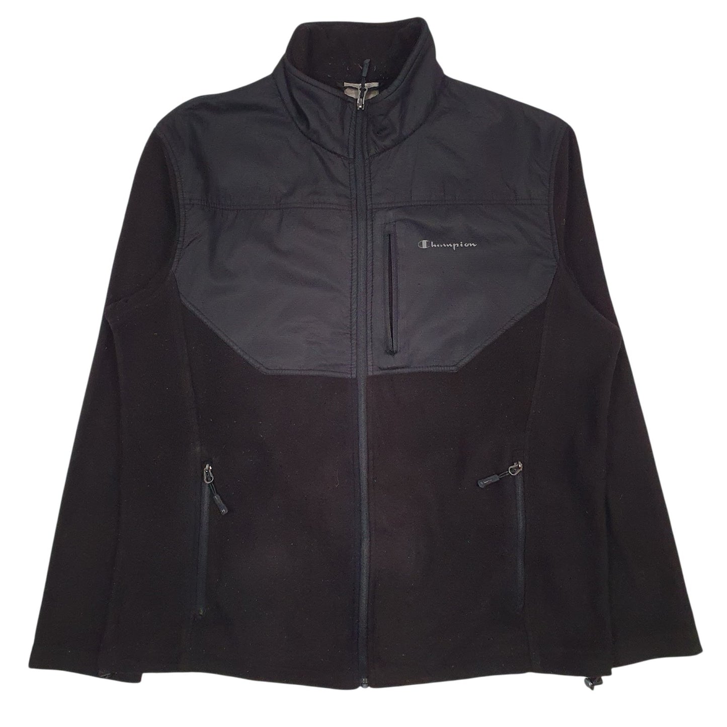 Mens Black Champion Windbreaker Full Zip Jumper