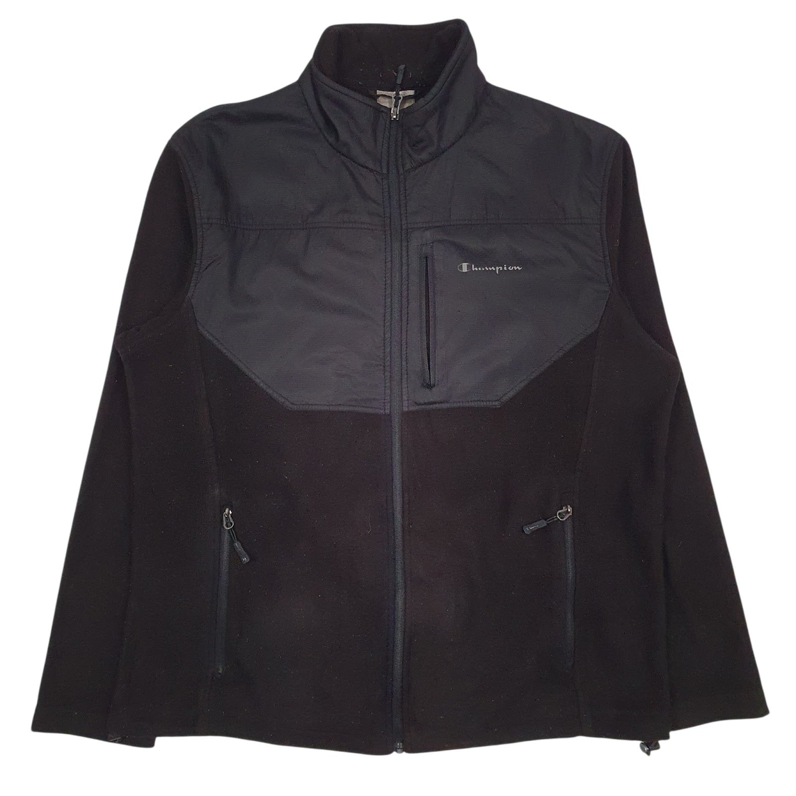 Mens Black Champion Windbreaker Full Zip Jumper