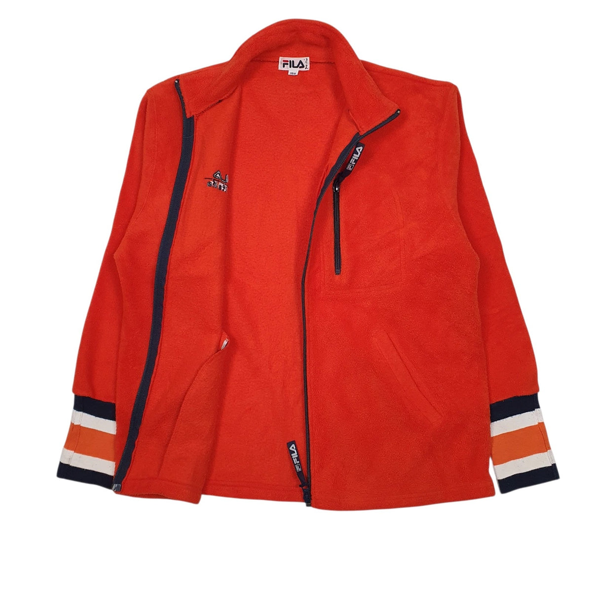 Womens Orange Fila  Full Zip Jumper
