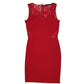 Womens Red Ann Christine Lace Cocktail Sleeveless Dress