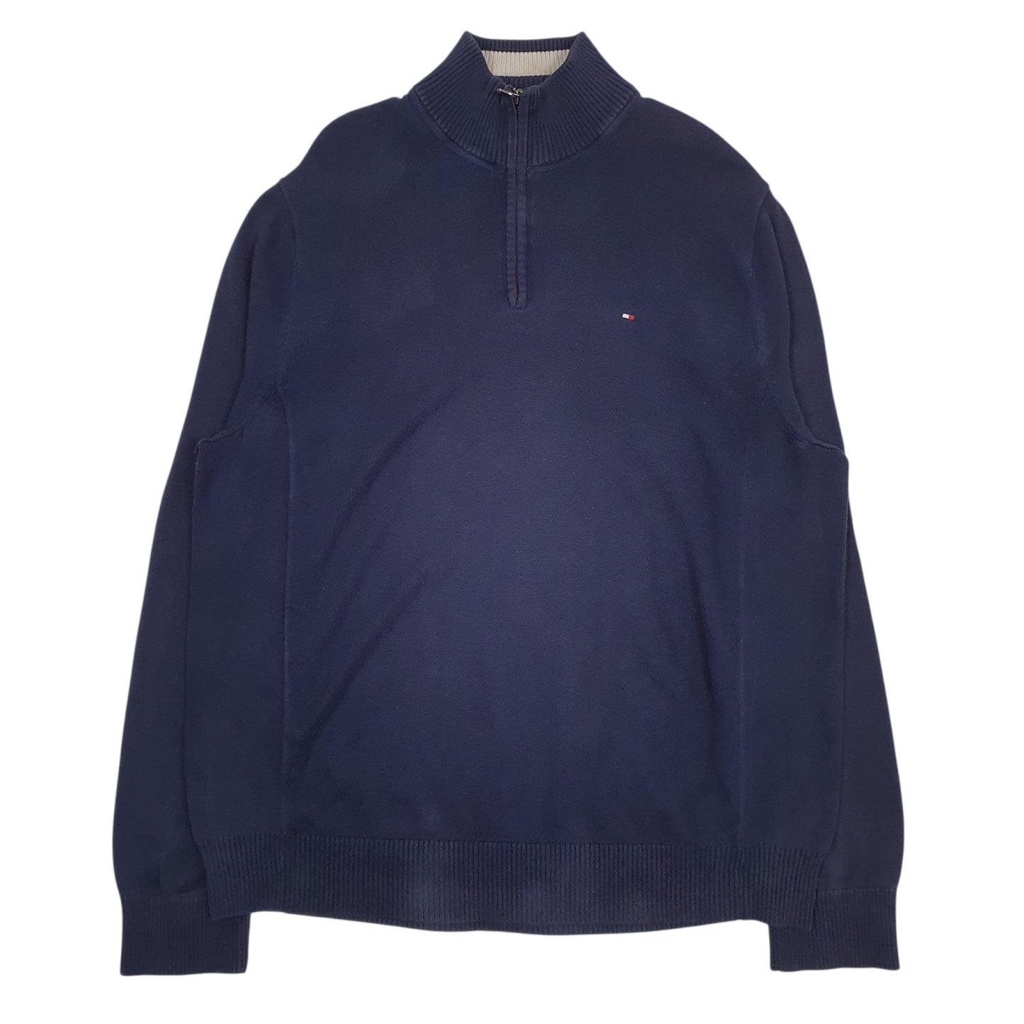 Mens Navy Tommy Hilfiger  Quarter Zip Jumper
