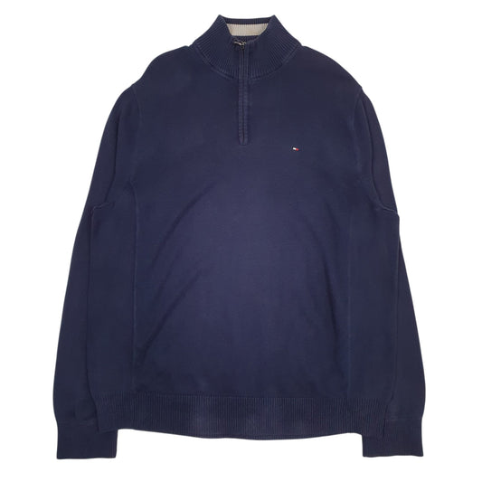 Mens Navy Tommy Hilfiger  Quarter Zip Jumper