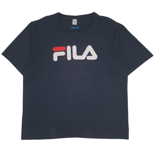Mens Navy Fila Spellout Short Sleeve T Shirt