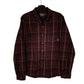 Mens Burgundy Eddie Bauer Heavyweight Plaid Flannel Long Sleeve Shirt