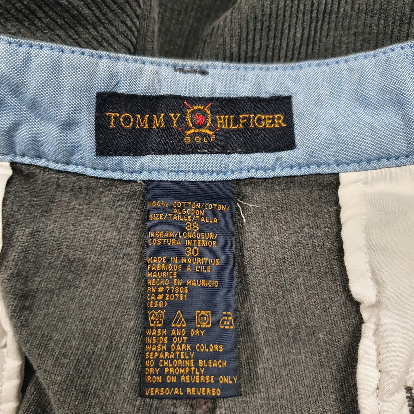 Mens Grey Tommy Hilfiger Vintage 00s Pleated Golf  Trousers