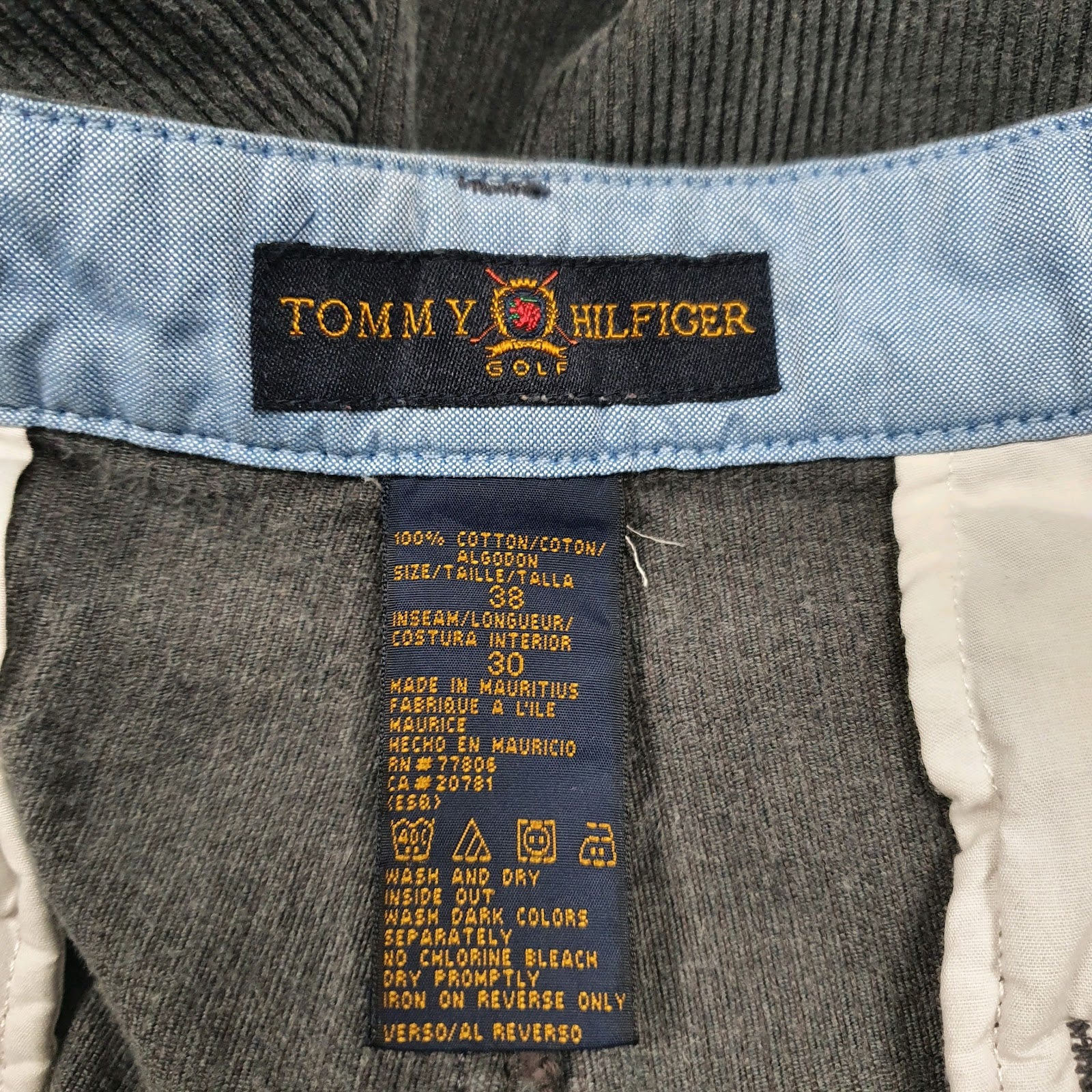 Mens Grey Tommy Hilfiger Vintage 00s Pleated Golf  Trousers