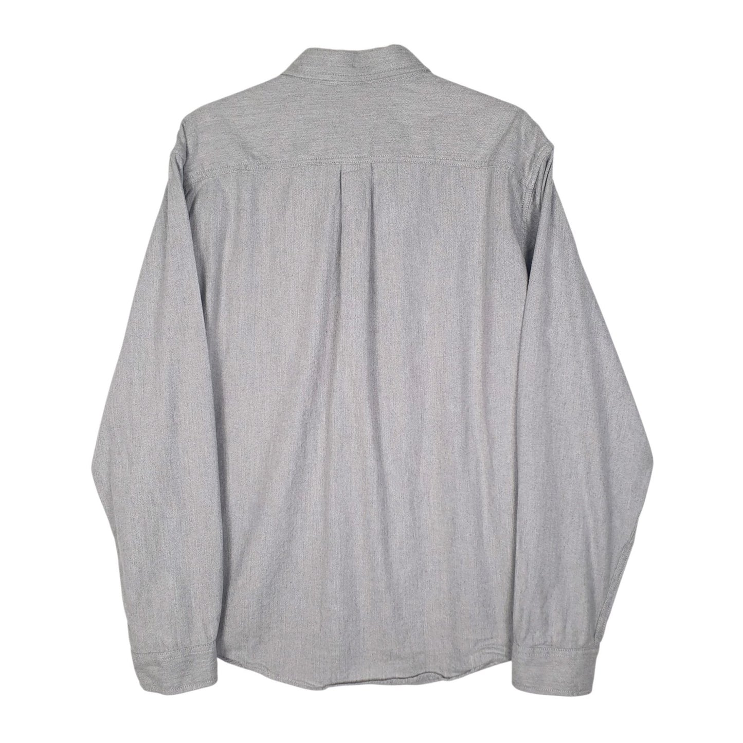 Mens Grey Eddie Bauer Heavy Herringbone  Shirt