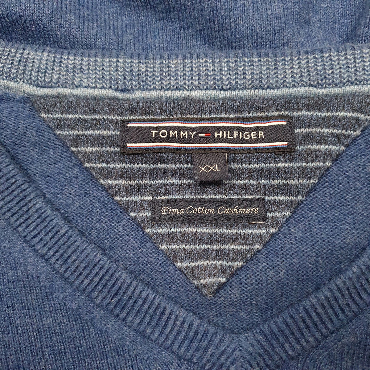 Womens Blue Tommy Hilfiger  V Neck Jumper