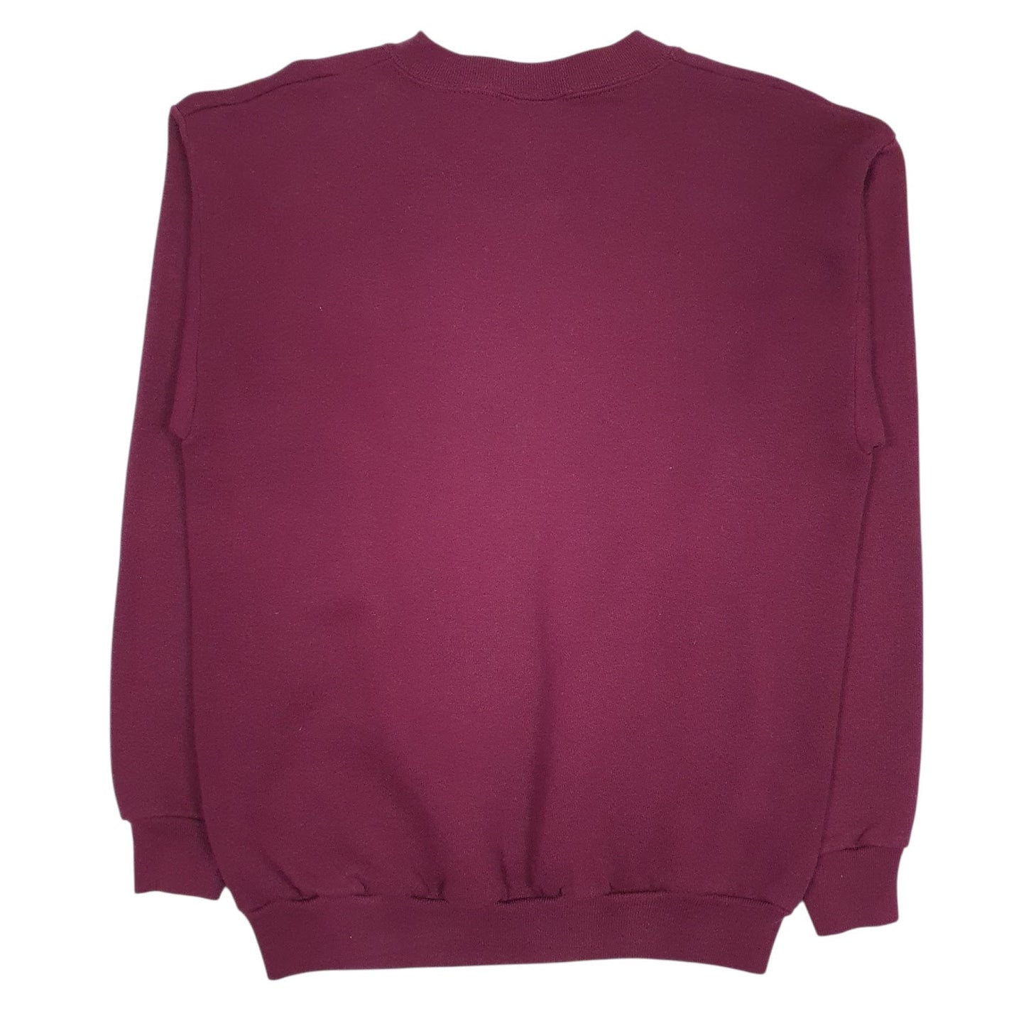 Mens Burgundy Tultex Graphic Vintage 90s Crewneck Jumper