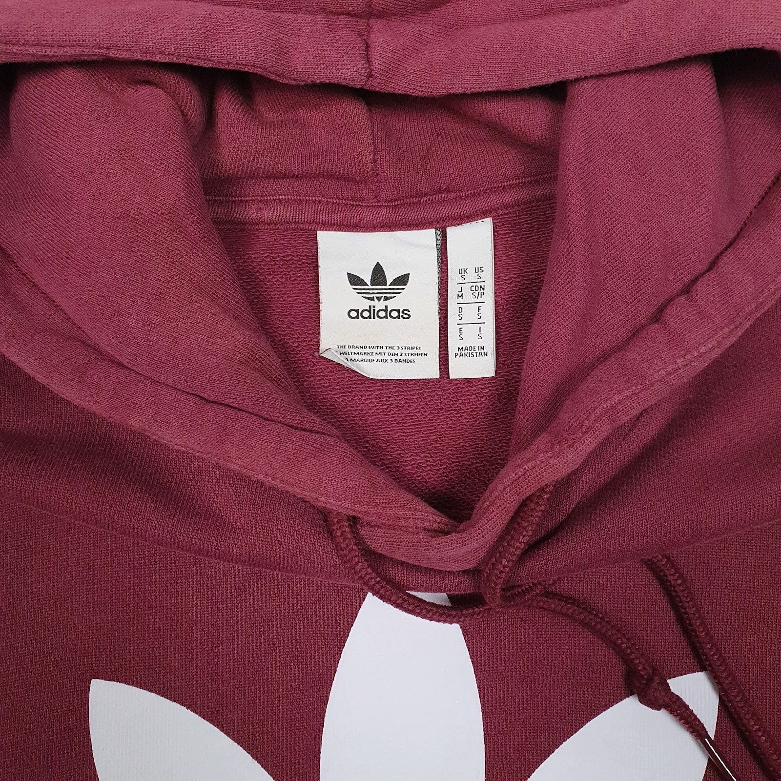 Mens Burgundy Adidas  Hoodie Jumper