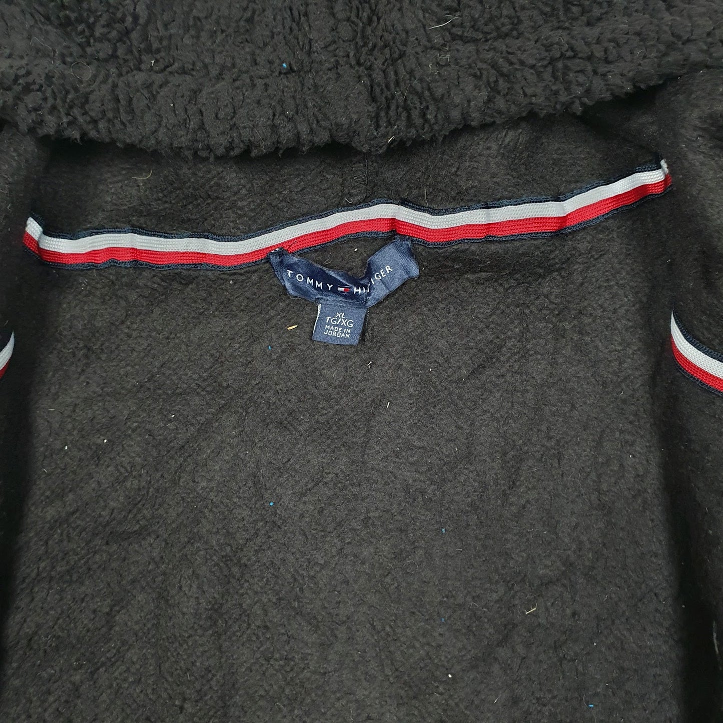 Womens Black Tommy Hilfiger Hoodie Sherpa Full Zip Jumper