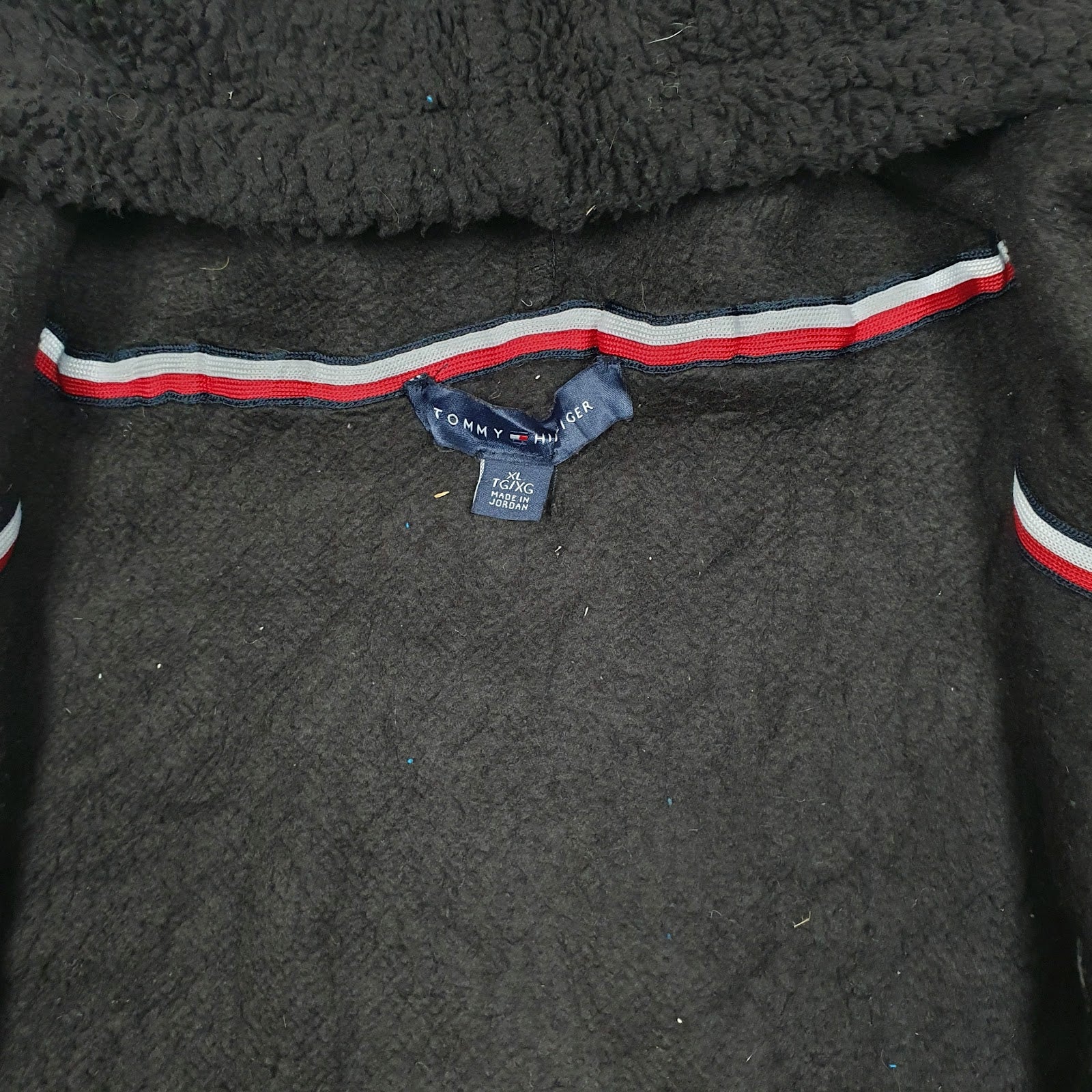 Womens Black Tommy Hilfiger Hoodie Sherpa Full Zip Jumper