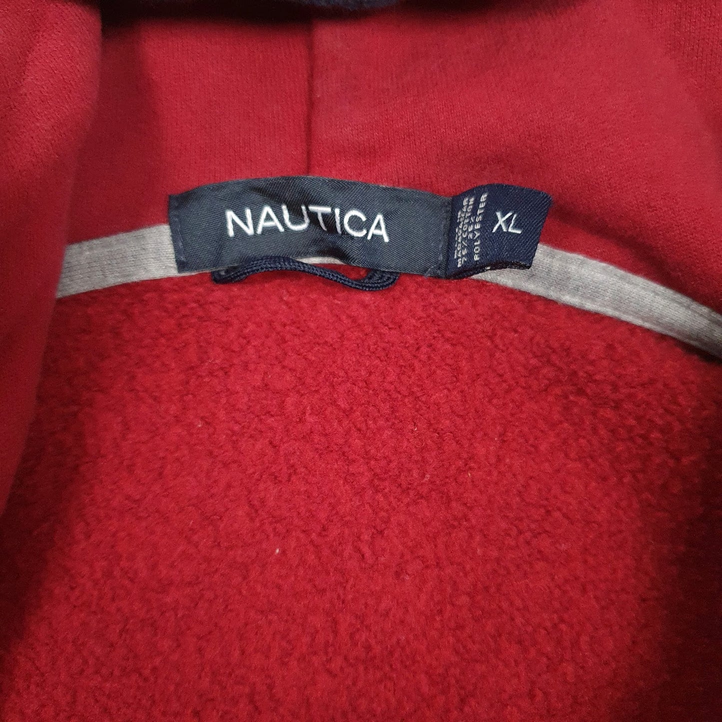 Mens Red Nautica  Full Zip Jumper