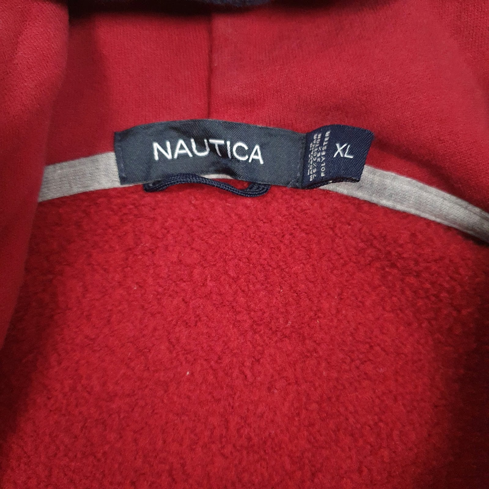 Mens Red Nautica  Full Zip Jumper