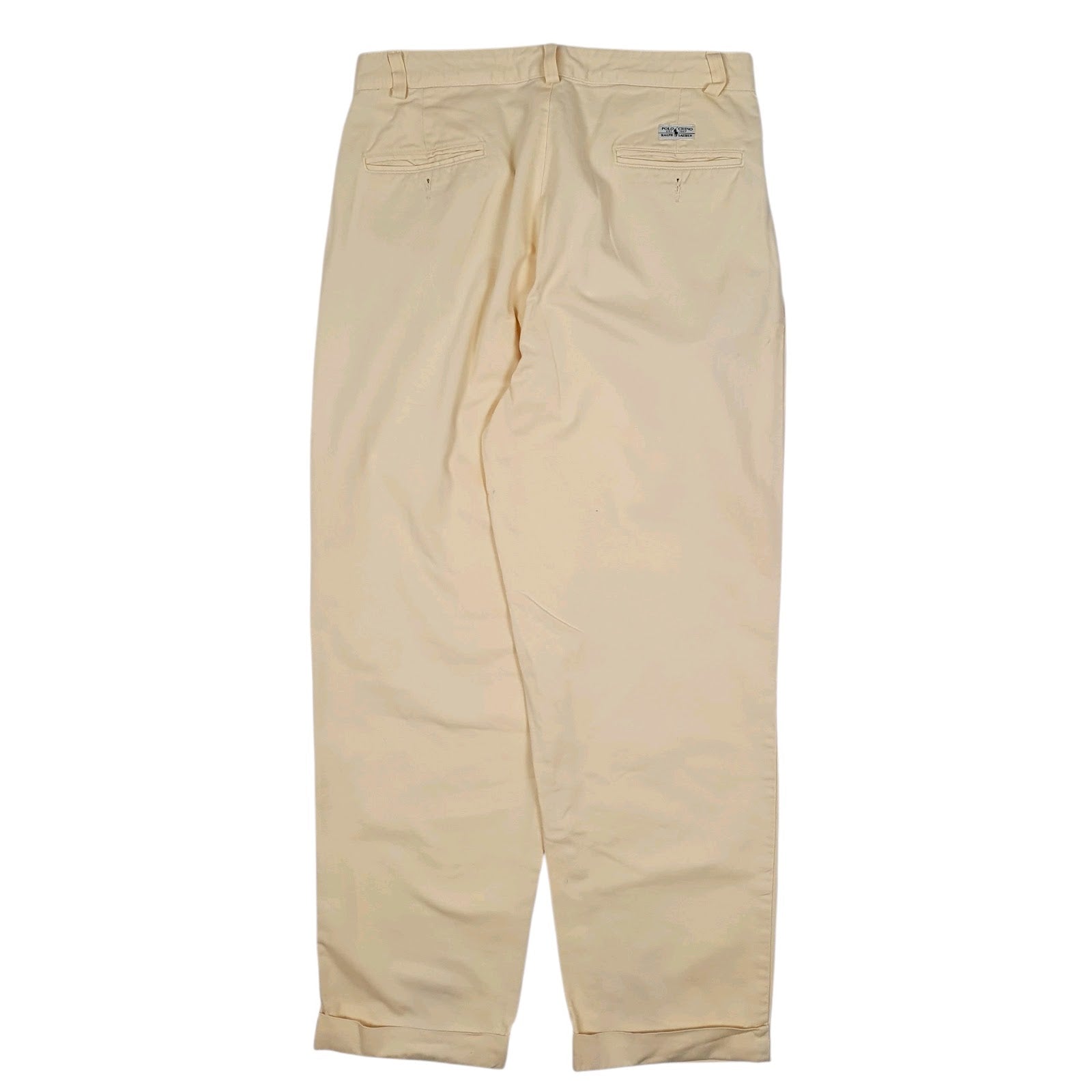 Mens Yellow Polo Ralph Lauren Hammond Pant Double Pleated Vintage 90s Made In USA  Trousers