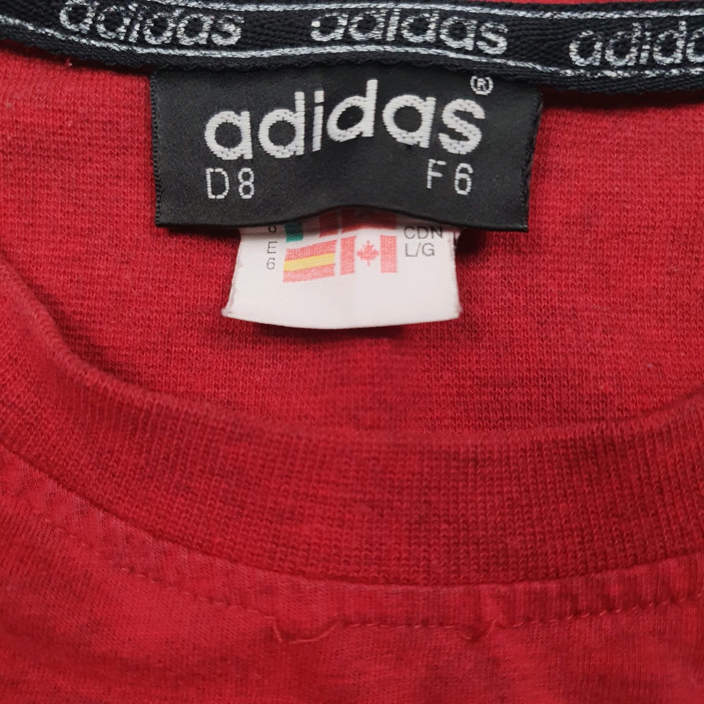 Mens Red Adidas   T Shirt