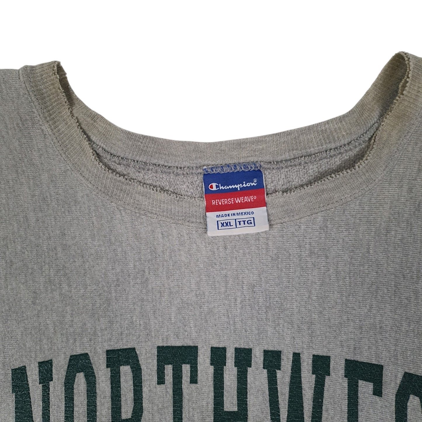 Mens Grey Champion Northwest Vintage 00s Reverse Weave Crewneck Jumper