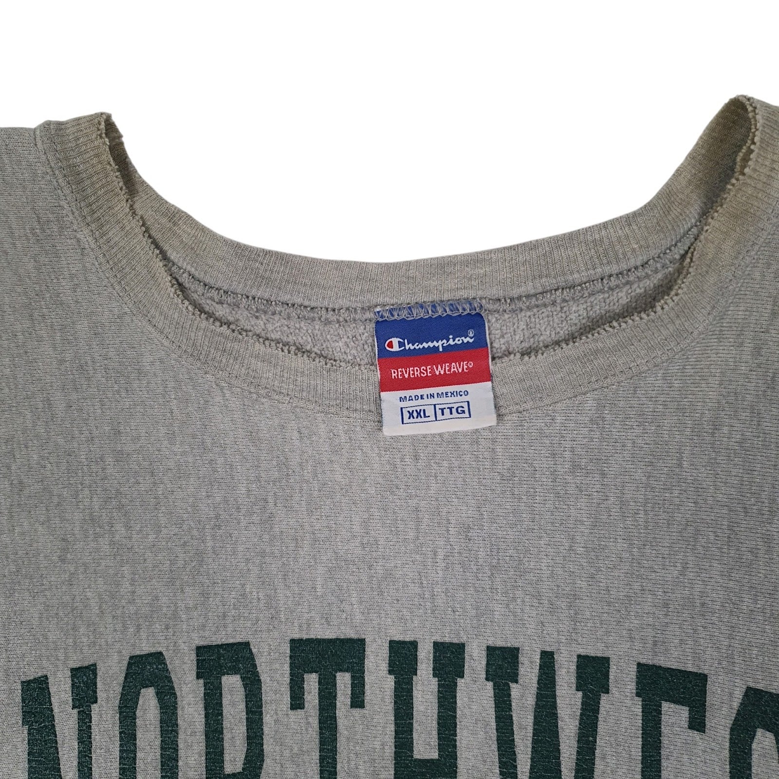 Mens Grey Champion Northwest Vintage 00s Reverse Weave Crewneck Jumper