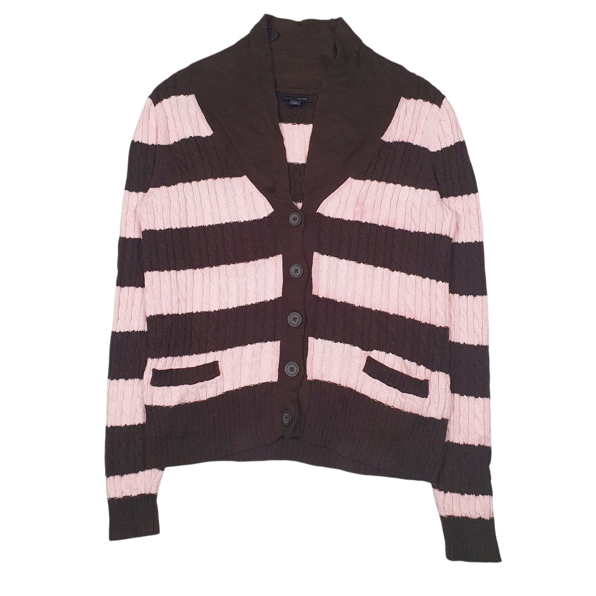Womens Pink Tommy Hilfiger Cable Knit Cardigan Jumper